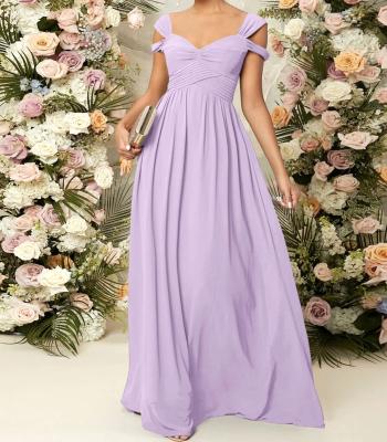 China Breathable Elegant Bridesmaid Dress Chill To Envelope Cross Zipper Back Dress for sale