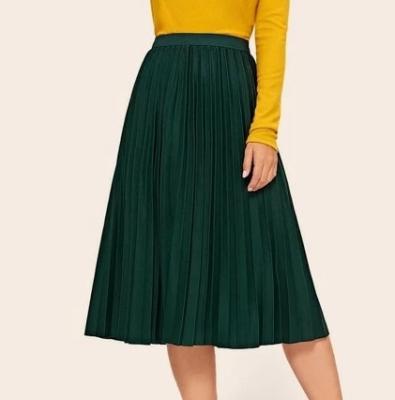 China Fashion Streetwear Skirt Style Women Breathable Elastic Waist Pleated Plaid Edge Skirt for sale