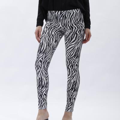 China Autumn High Waist Fashion Casual Tight Breathable Elastic Zebra Print Leggings For Women for sale