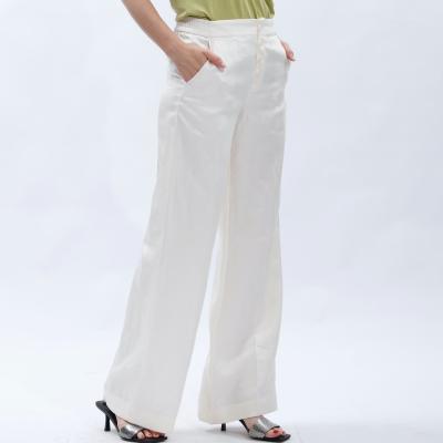 China QUICK DRY Classic Loose Straight Leg Pants Plain Color Fly Button Winter Spring Drop Wide Leg Pants for sale