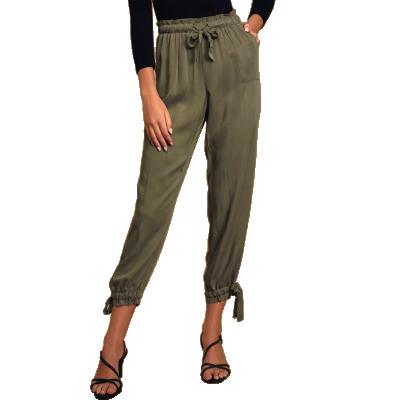 China Hot QUICK DRY Casual Elastic Waist Drawstring Pants Comfortable Street Sale Cargo Pants For Women for sale