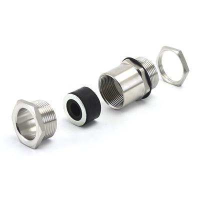 China Aluminum CNC Machined 303 Stainless Parts Of Cable Glands Connector Customized for sale