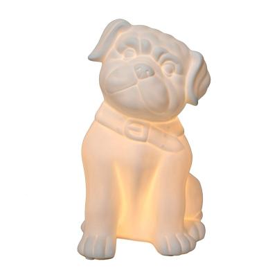 China Modern Kids Night Lamp Dog Shape Gift Lovely Animal Night Light Led Night Lamp Porcelain Table Led Animal Light for sale