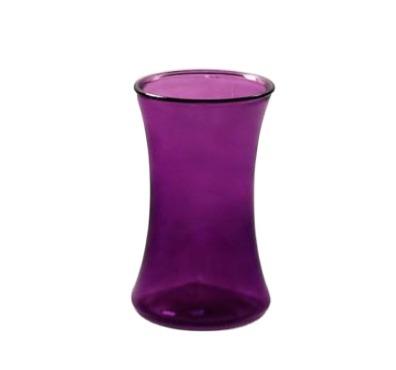 China Minimalist Purple Tabletop Glass Vase 1400ml Slim Height Round Flower Glass Jar For Decoration 50OZ for sale