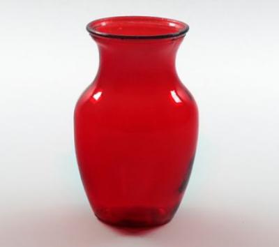 China Traditional Hot Selling Decorative Red Glass Flower Vase High Quality Glass Vases For Home for sale