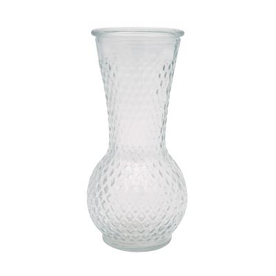 China Living room table desk vase sales decoration flower bottle glass vase clear vase table brand for sale