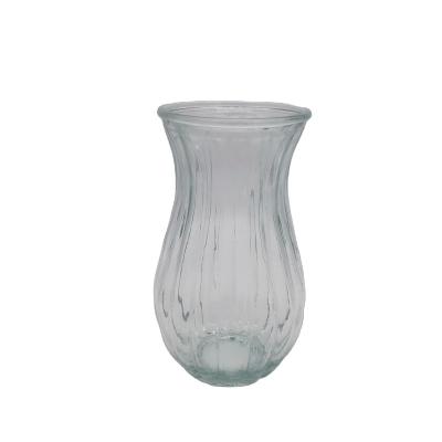 China Clear round glass jar 1600ml or 56OZ minimalist tabletop glass vase flower for sale