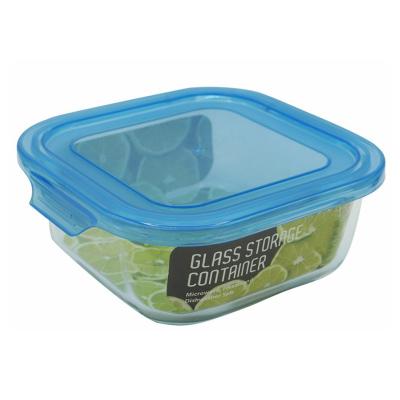 China Square Heatable Food Store Recommended Glass Storage Container With Airtight Lid for sale