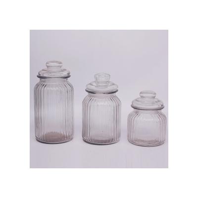 China Clear Glass Jar Factory Storage Jar Traditional Wholesale Glass Candy Jar For Storage for sale