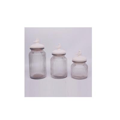 China Wholesale Snack Candy maker glass jar traditional transparent lead free yogurt jar for sale