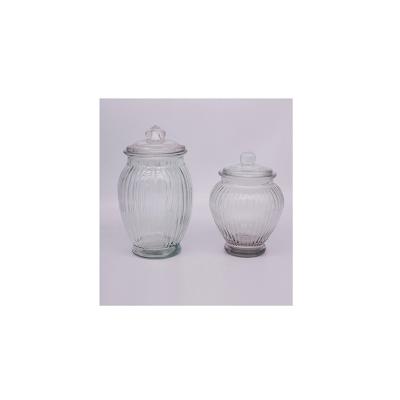 China Traditional Hot Selling Traditional Design Glass Classic Circle Jar Empty Glass Jar for sale