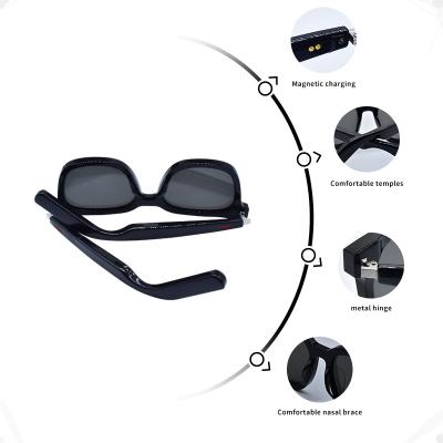 China New Factory Open-Ear Speaker Lightweight Design Lens Bluetooth Magnetic Charging Nylon Sunglasses Bluetooth Aduio /Phone Call/Anti-blue/UVAB/UV400 For Workout for sale