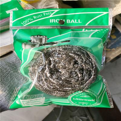 China Silver Stainless Steel Wire Scrubber Ball Stainless Steel Kitchen Metal Pot Pan Pan Dish Scrubber for sale