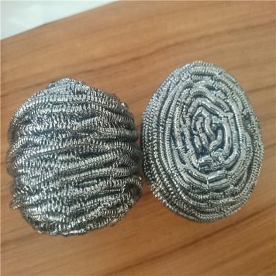 China Sustainable hot selling stainless steel pot scourer / ball scrubber cleaning sponge scourer for sale