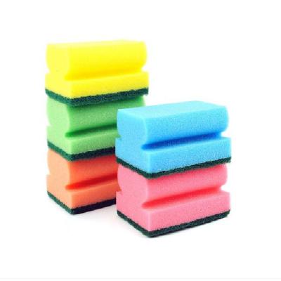 China Hotels Kitchen Cleaning Scouring Pad NS Handle Sponge Scrubber Machine Green Sponge Pad Groove Machine for sale