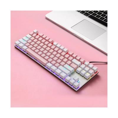 China Computer Laptop RGB Backlit Keyboard Custom Ergonomic Mechanical Keyboard Multi Color Pink Color Pink Color Pink Gaming Ready Pastel Ready To Use for sale