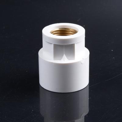 China Hot Selling PVC-U White Color PVC Pipe Fittings Copper Thread Reducer Adapter For Water Supply for sale