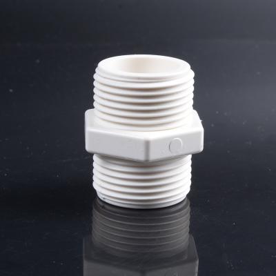 China Hose Lines Connect Hot Sale White Color Male Double Thread Adapter PVC Plastic Pipe Fittings for sale