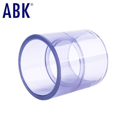 China Pipe Lines Connect DIN Standard PVC Water Supply Tubing Pipe Fittings Transparent Direct Coupling Joint for sale