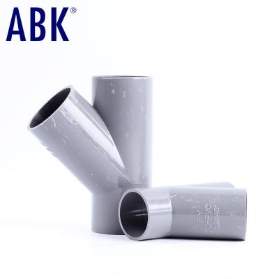 China Standard UPVC Pipe Fittings DIN Names PVC Pipes And Fittings To Plumb PVC Y Tee Fittings for sale