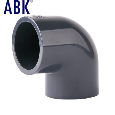 China Heavy Duty Type PVC UPVC Plastic Pipe Acid And Alkali Corrosion Protection Factory Wholesale Industry Fittings 90 Degree Elbow for sale