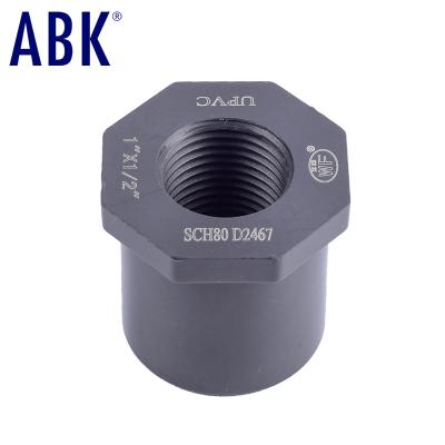 China Hot Sale Heavy Duty UPVC ANSI Standard Industrial Grade Acid And Alkali Corrosion Protection Female Thread Plastic Bushing for sale