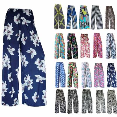 China Factory Wholesale High Quality Breathable Women Printed Loose Wide Leg Pants for sale