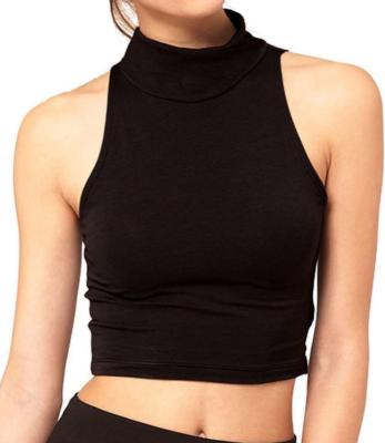 China Women Direct Tank Top Manufacturer High Durability Good Quality Breathable Turtle Neck Summer Sleeveless Cotton Knit Tank Top for sale