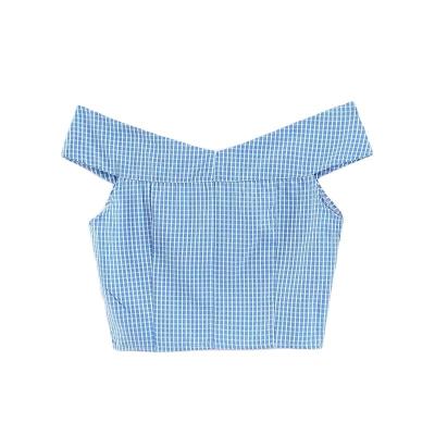 China Breathable factory directly supply our own manufacturer women's crop check printed vintage blouses shirts and shirts for sale