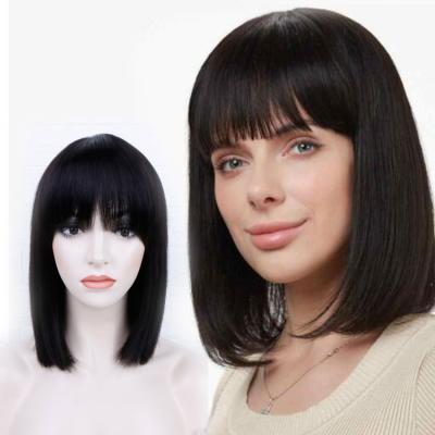 China 150% Density Curly Headband Cut Blunt Blue Blonde Long Bob Wig With Lace Closure Cosplay Bangs for sale