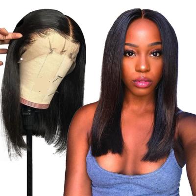 China 150% Density Glueless Wigs Shiny Synthetic Straight Sew In Lace Front Wig for sale