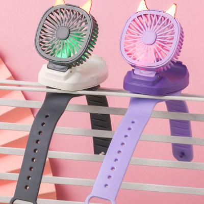 China New Arrival USB Cooling Portable Sports Handheld Fan Charging Small Rechargeable Wrist Strap Mini Watch Fan for sale