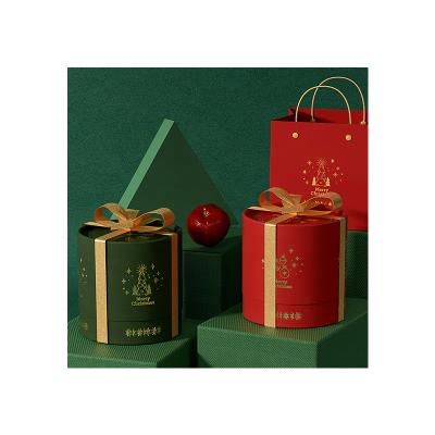 China Recyclable Custom Eco Friendly Cardboard Round Christmas Box In Paper Packaging Box For Gift Packing for sale