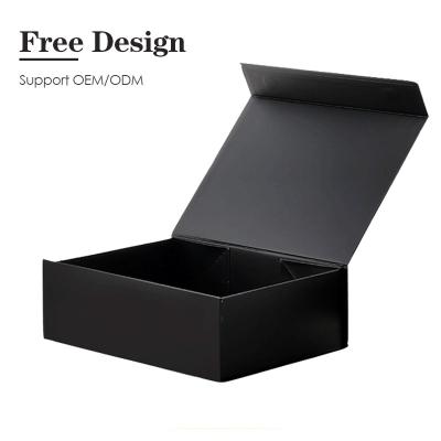 China ASP Recyclable Custom Black Rigid Magnetic Closure Gift Box Custom Logo for sale