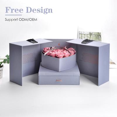 China ASP Recyclable High End Double Layer Drawer Lipstick Jewelry Gift Box Perfume Flower Packaging Fresh-keeping Box for sale