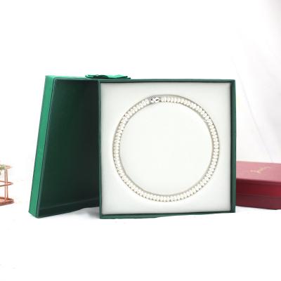 China ASP Recyclable High End Dark Green Bowknot Pearl Necklace Jewelry Box For Mother Gift Packaging for sale