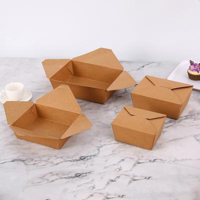 China ASP Recyclable Disposable Food Grade Packing Paper Lunch Fast Food Box Salad Takeout Packaging Box for sale