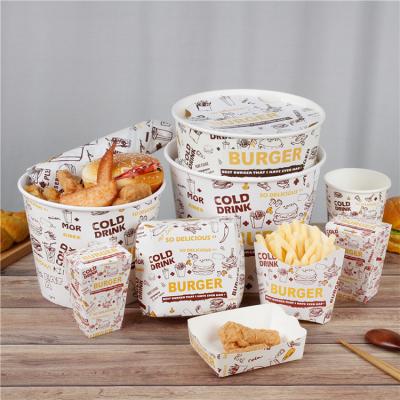 China Recyclable ASP Custom Printed Hamburger Takeway Box White Food Cardboard Hamburg Box for sale