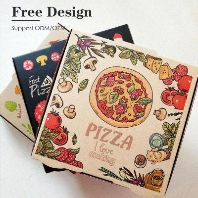 China ASP Recyclable Wholesale High Quality Cheap Custom Logo Corrugated Delivery Portable Thick Recycled Pizza Baking Box for sale