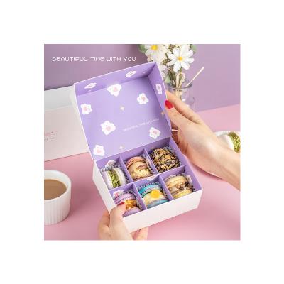 China ASP Free Sample Pink Macaron Double-sided Printing Macaron Cake Box Recyclable High-end Gift Box Packaging for sale