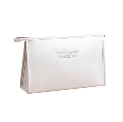 China Polyester stock box cosmized logo travel fashion storage PU bag cosmetic makeup bag for sale