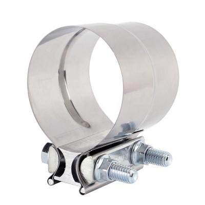 China Connect Pipe / Muffler 3.0 Inch Exhaust Repair Preformed 304 Stainless Steel Lap Joint Exhaust Band Clamp for sale