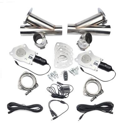 China Hot Selling 2.25 Inch Automobile Dual Pipe Y Pipe Exhaust Cutout Remote Control Electric Kit for sale