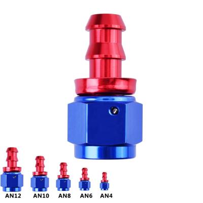 China Universal CNC 6061-T6 Aluminum Anodized Straight Pipe End Fitting Push Lock Adapter for sale