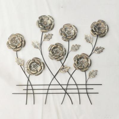 China Large Antique Luxury Metal Flower Wall Art Decor for sale