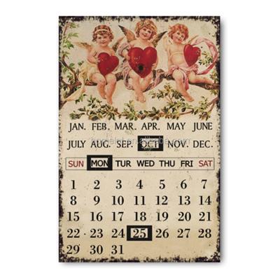 China Europe Customized New Design Antique Rectangle Wall Calendar Perpetual Calendar for sale