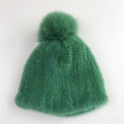 China 2022 Winter Medium Hat Fashion Real Mink Fur Hat Comfortable Luxury Handmade Headdress Ladies Warm Fox Headwear for sale