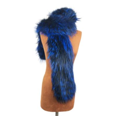 China 2022 New Women's Long Warm Fur Scarf Handmade Knitted Real Fox Long Shawl Luxurious Scarf for sale