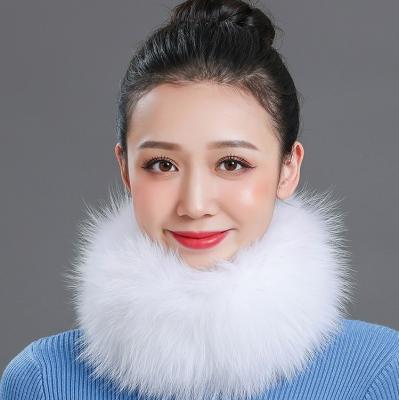 China Wholesale Winter Silver Fox Raccoon Fur Collar Scarf Neckwarmer Warm Fur Headband Short For Women Girl Lady for sale