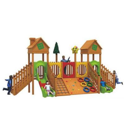 China DL-11201 Series Outdoor Wood Material Plastic Slide Pear Commerical Playground Huanghua Playground Climbing Item For Kids Amusement for sale